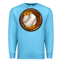 Ocean Blue baseball with sunflower round earrings Premium Sweatshirt - BundleAndBundleShop
