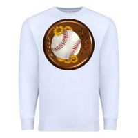 White baseball with sunflower round earrings Premium Sweatshirt - BundleAndBundleShop