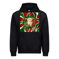 Black christmas hereford cow face Urban Hoodie - LillyAllenDesigns
