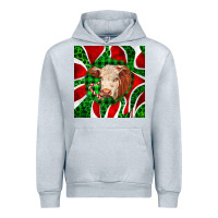 Heather Grey christmas hereford cow face Urban Hoodie - LillyAllenDesigns