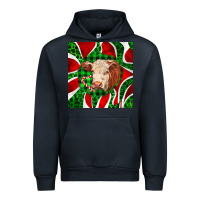 Navy christmas hereford cow face Urban Hoodie - LillyAllenDesigns