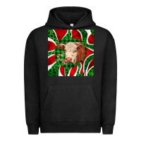 Pigment Black christmas hereford cow face Urban Hoodie - LillyAllenDesigns