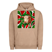 Pigment Burro christmas hereford cow face Urban Hoodie - LillyAllenDesigns