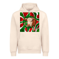 Sandshell christmas hereford cow face Urban Hoodie - LillyAllenDesigns