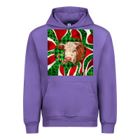 Tulip christmas hereford cow face Urban Hoodie - LillyAllenDesigns