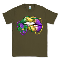 Army Green mardi gras lips Classic Tee - LillyAllenDesigns
