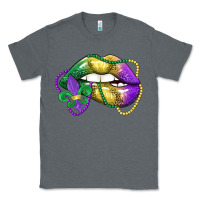 Charcoal Heather mardi gras lips Classic Tee - LillyAllenDesigns