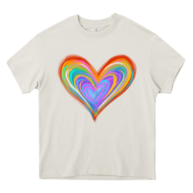 Watercolor Pride Heart Heavy Core Tee by Jasminsmagicworld | Teevron