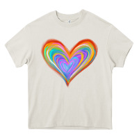 Cream Watercolor Pride Heart Heavy Core Tee - Jasminsmagicworld