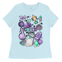 Baby Blue cheer mom Ladies Tee - MaliasSmallBusiness