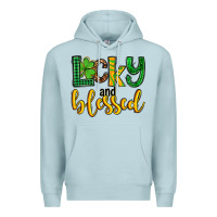 Blue Mist St. Patrick's Lucky and blessed Premium Hoodie - OliviaCreatesArt