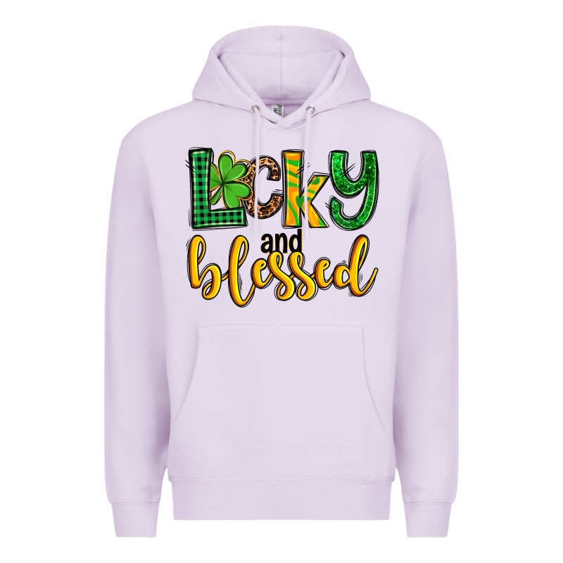 St. Patrick's Lucky And Blessed Premium Hoodie by OliviaCreatesArt | Teevron