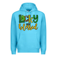 Ocean Blue St. Patrick's Lucky and blessed Premium Hoodie - OliviaCreatesArt