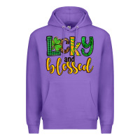 Purple St. Patrick's Lucky and blessed Premium Hoodie - OliviaCreatesArt