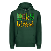 Sports Green St. Patrick's Lucky and blessed Premium Hoodie - OliviaCreatesArt