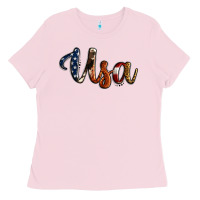 Bubblegum Pink usa calligraphy Ladies Tee - Jasminsmagicworld