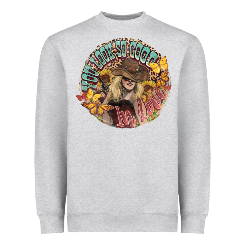You Look So Good In Love Western Cowgirl Heavyweight Sweatshirt by HowdyJamesFarm | Teevron