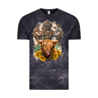 Cloud Black Western Heifer Cow with crosses Vintage Tee - LillyAllenDesigns
