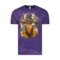 Cloud Purple Western Heifer Cow with crosses Vintage Tee - LillyAllenDesigns