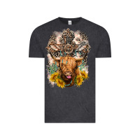 Vintage Black Western Heifer Cow with crosses Vintage Tee - LillyAllenDesigns
