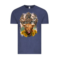 Vintage Denim Western Heifer Cow with crosses Vintage Tee - LillyAllenDesigns