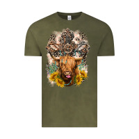 Western Heifer Cow With Crosses Vintage Tee | Teevron