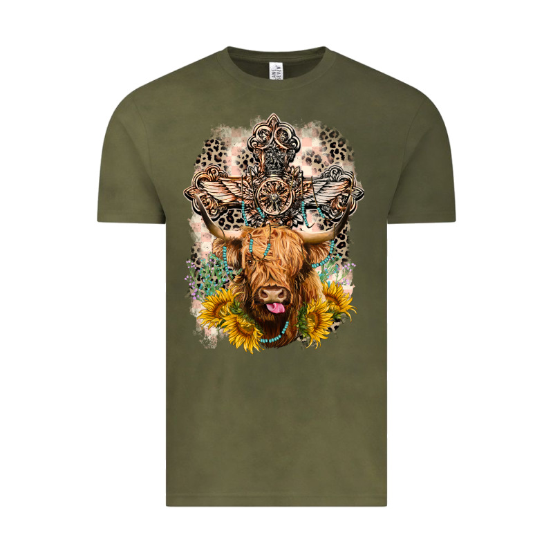 Western Heifer Cow With Crosses Vintage Tee by LillyAllenDesigns | Teevron