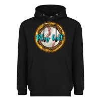 Black baseball with sunflower round earrings Heavyweight Hoodie - BundleAndBundleShop