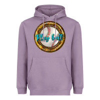 Lavender baseball with sunflower round earrings Heavyweight Hoodie - BundleAndBundleShop