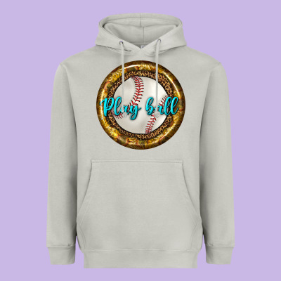 Baseball With Sunflower Round Earrings Heavyweight Hoodie Designed By Bundleandbundleshop
