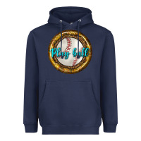Navy baseball with sunflower round earrings Heavyweight Hoodie - BundleAndBundleShop