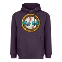 Plum baseball with sunflower round earrings Heavyweight Hoodie - BundleAndBundleShop