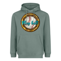 Sage baseball with sunflower round earrings Heavyweight Hoodie - BundleAndBundleShop