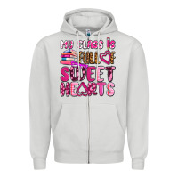 Dove Grey my class is full of sweet hearts olivia Zipper Hoodie - OliviaCreatesArt
