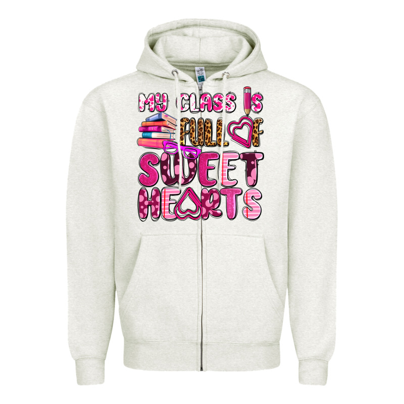 My Class Is Full Of Sweet Hearts Olivia Zipper Hoodie by OliviaCreatesArt | Teevron