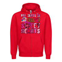 Red my class is full of sweet hearts olivia Zipper Hoodie - OliviaCreatesArt