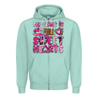 Seafoam my class is full of sweet hearts olivia Zipper Hoodie - OliviaCreatesArt
