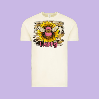 Bee Happy Vintage Tee Designed By Jahusdesignshop