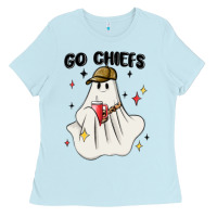 Baby Blue go chiefs boujee sports ghost stanley Ladies Tee - MaliasSmallBusiness