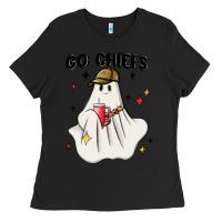 Black go chiefs boujee sports ghost stanley Ladies Tee - MaliasSmallBusiness