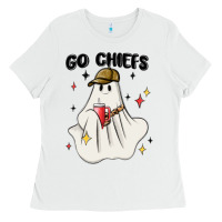 White go chiefs boujee sports ghost stanley Ladies Tee - MaliasSmallBusiness