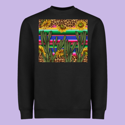 Western Desert With Leopard And Sunflowers Tumbler Tbs Heavyweight Sweatshirt Designed By Tumblerdesignbyshophia