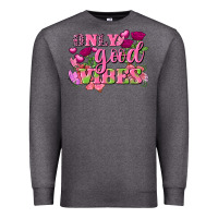 Charcoal Heather Valentine's Day Only Good Vibes Premium Sweatshirt - FaDigitalArtStudio