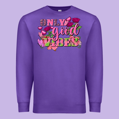 Valentine's Day Only Good Vibes Premium Sweatshirt Designed By Fadigitalartstudio