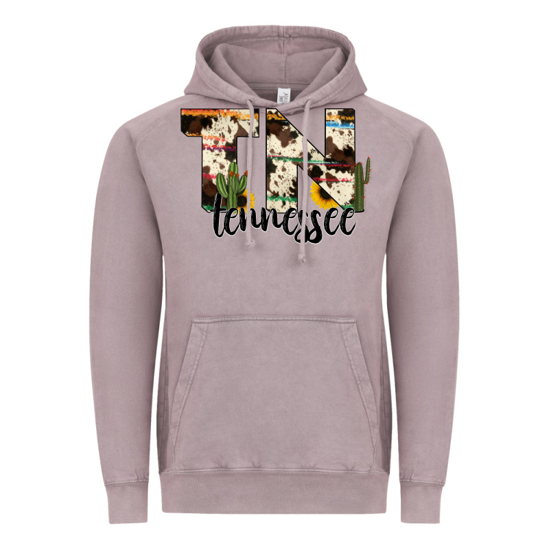 Tenesse State Cowhide Serape Cactus Vintage Hoodie by RanaPortraitStore | Teevron