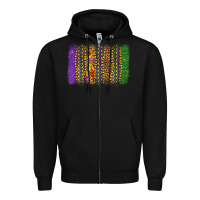 Black mardi gras brushstroke Zipper Hoodie - OliviaCreatesArt
