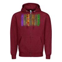 Burgundy mardi gras brushstroke Zipper Hoodie - OliviaCreatesArt