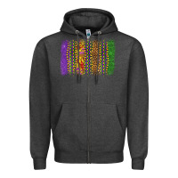 Mardi Gras Brushstroke Zipper Hoodie | Teevron