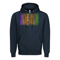 Navy mardi gras brushstroke Zipper Hoodie - OliviaCreatesArt