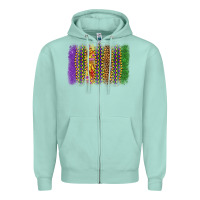 Seafoam mardi gras brushstroke Zipper Hoodie - OliviaCreatesArt